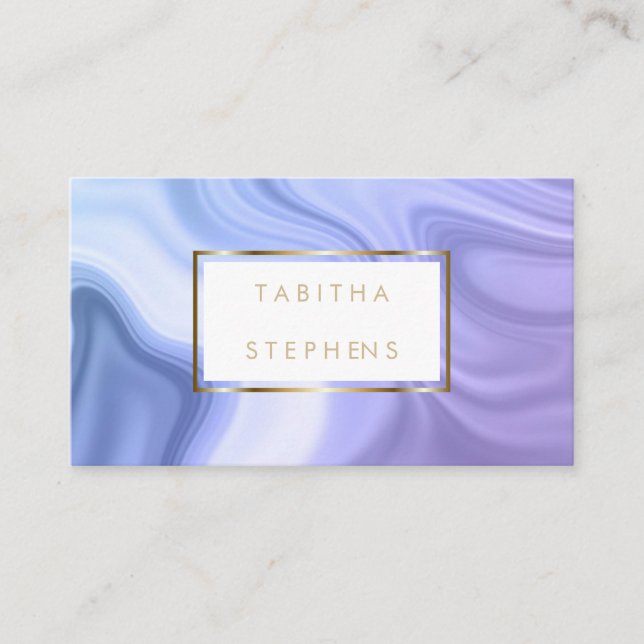 Azure Plum  Melted Swirls Designer Business Card (Front)