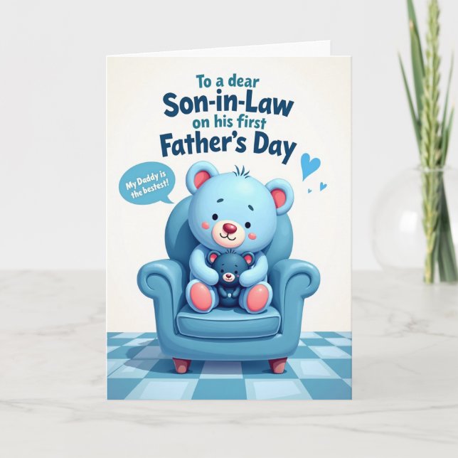Azure Plush Fathers Day Card (Front)