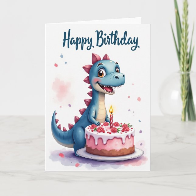 Azure Reptile Birthday Card (Front)