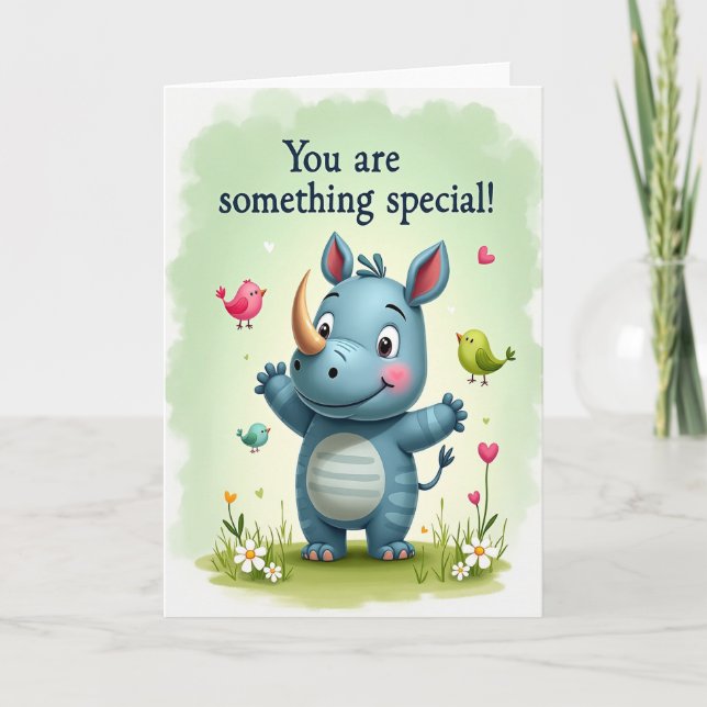 Azure Rhino Birthday Card (Front)