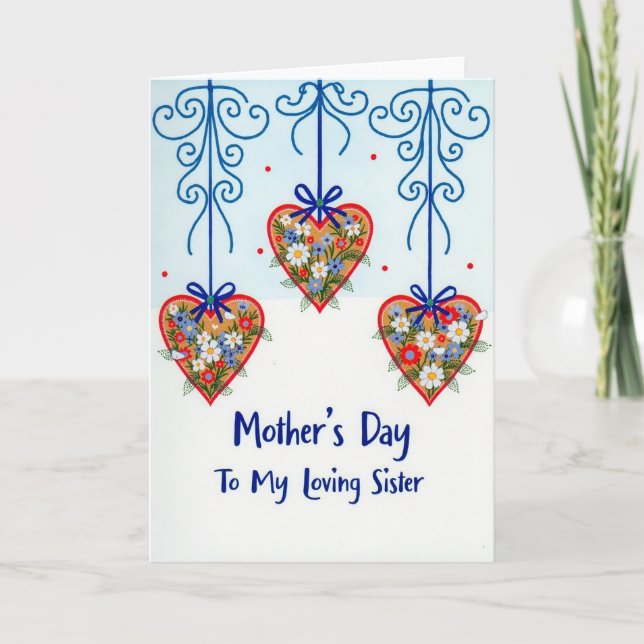 Azure Ribbon Mothers Day Card (Front)