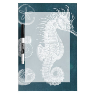 Azure Seahorse Study I Dry Erase Board