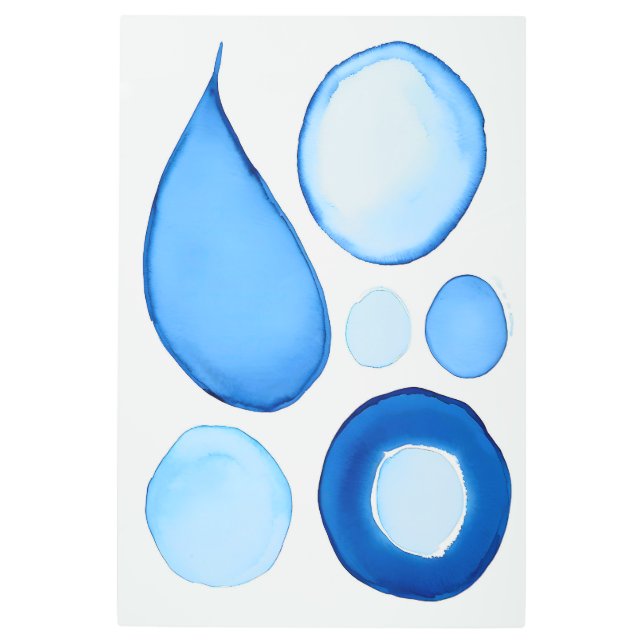 Azure Serene Curves Abstract    Metal Print (Front)
