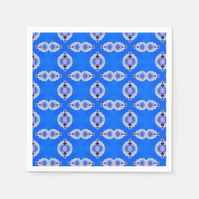 Azure sky blue geometric art design napkins (Front)