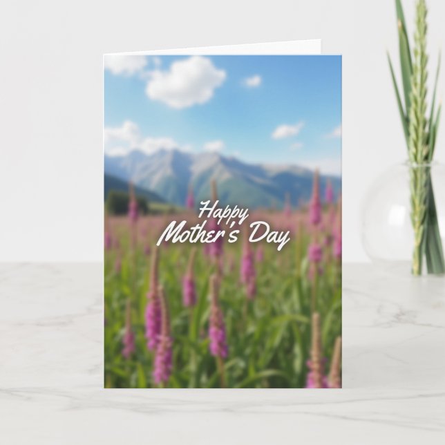 Azure Sky Mothers Day Floral Card (Front)