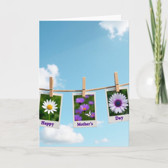 Azure Sky Mothers Day Photo Card (Front)