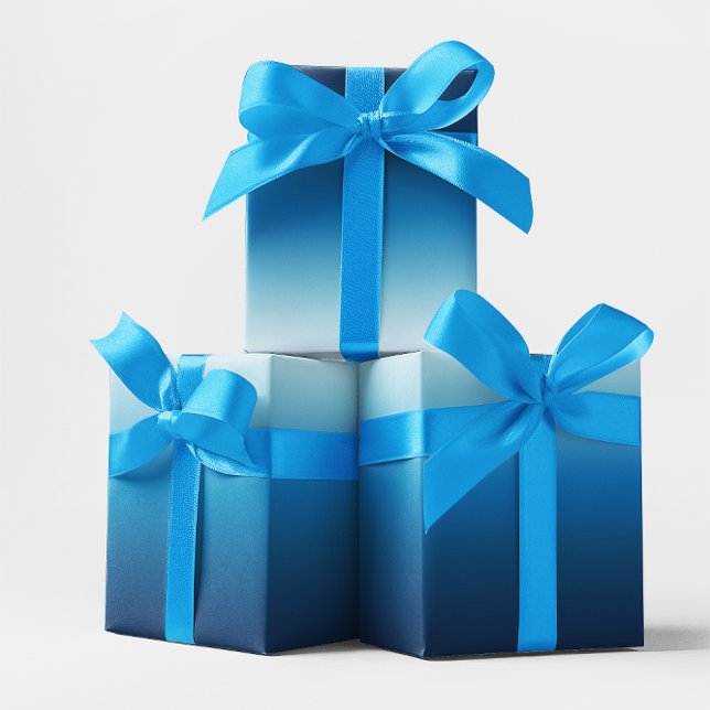 Azure Sky to Ocean Blue Ombre Wrapping Paper Sheets (Azure Sky to Ocean Blue Ombre Wrapping Paper Sheets)