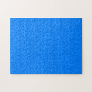 Azure Solid Color Customize It Jigsaw Puzzle