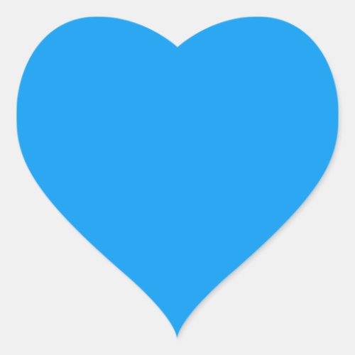 Azure solid color  heart sticker