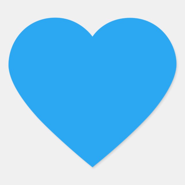 Azure (solid color)  heart sticker (Front)