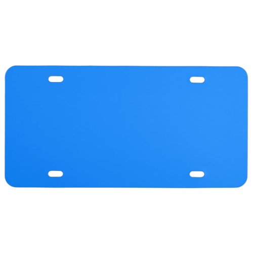 Azure solid color license plate