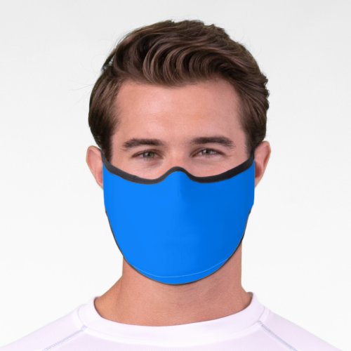Azure solid color  premium face mask