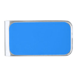 Azure (solid color)  silver finish money clip