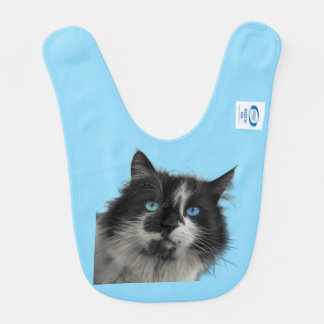Azure Soul Black Cat Blue Eyes Baby Bib
