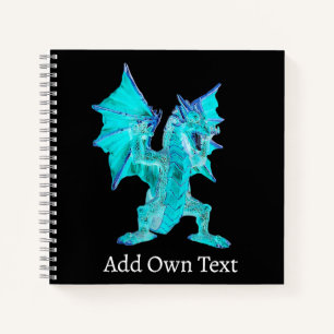 Azure Storm Sky Serpent Fantasy Dragon Mythical  Notebook