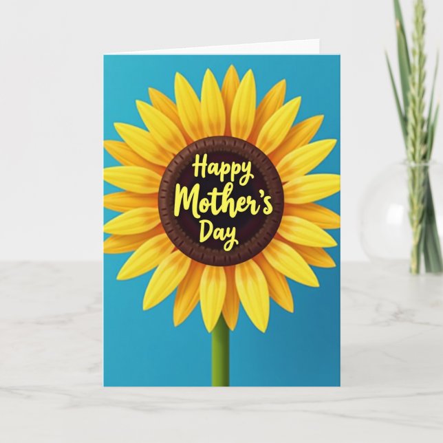 Azure Sunflower Mothers Day Card (Front)
