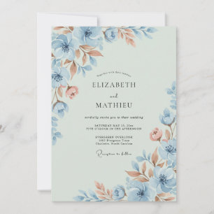 Azure Terracotta Painted Wedding Invitation