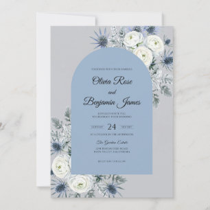 Azure Thistle Eucalyptus Wedding Invitation