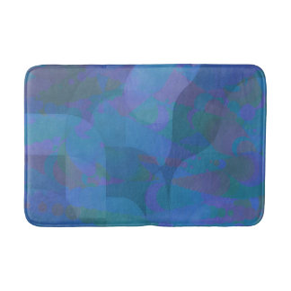 Azure Tides – Oceanic Abstract Geometry Bath Mat