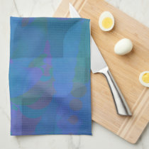Azure Tides – Oceanic Abstract Geometry Kitchen Towel