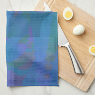 Azure Tides – Oceanic Abstract Geometry Kitchen Towel