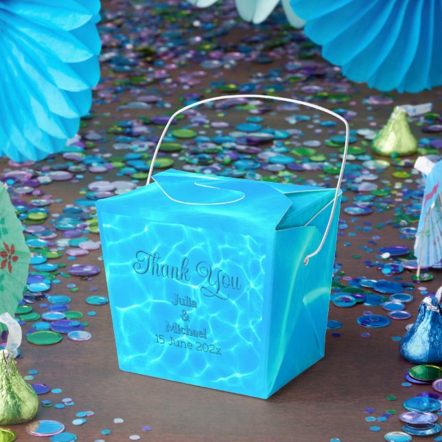  Azure Turquoise Bleu Water Reflection Minimalism Favor Boxes (Party)