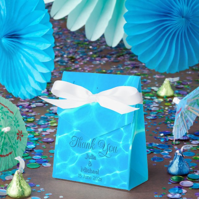  Azure Turquoise Bleu Water Reflection Minimalism Favor Boxes (Party)