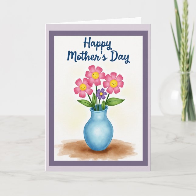 Azure Vase Mothers Day Card (Front)
