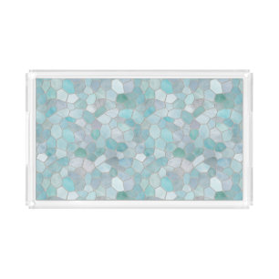 Azure Verdigris Mosaic Acrylic Tray