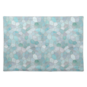 Azure Verdigris Mosaic Cloth Placemat