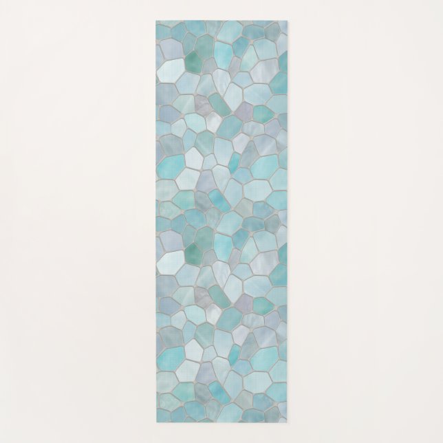 Azure Verdigris Mosaic Yoga Mat (Front)