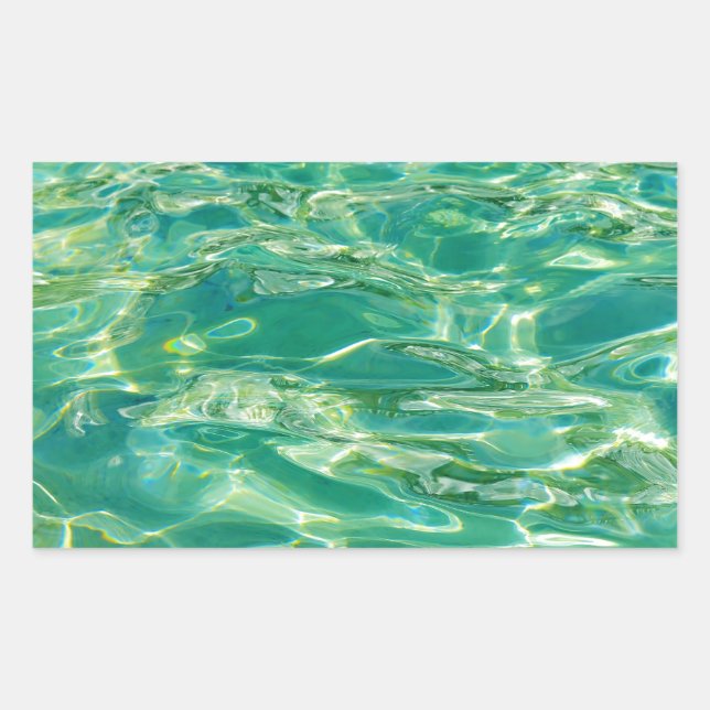 Azure water under bright noon sun rectangular sticker (Front)