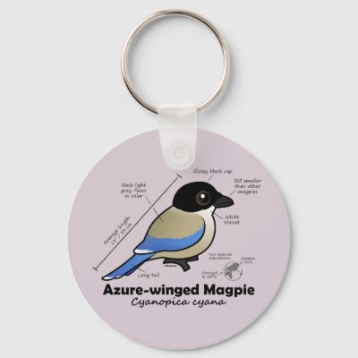 Azure-winged Magpie Statistics Keychain