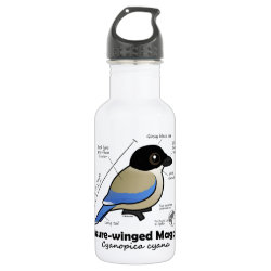 Azure-winged Magpie Statistics Water Bottle (24 oz)