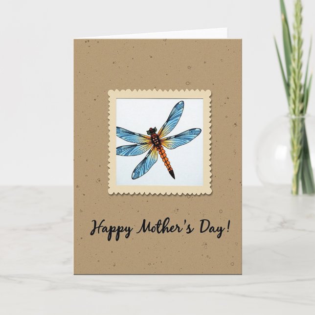 Azure Winged Mothers Day Card (Front)
