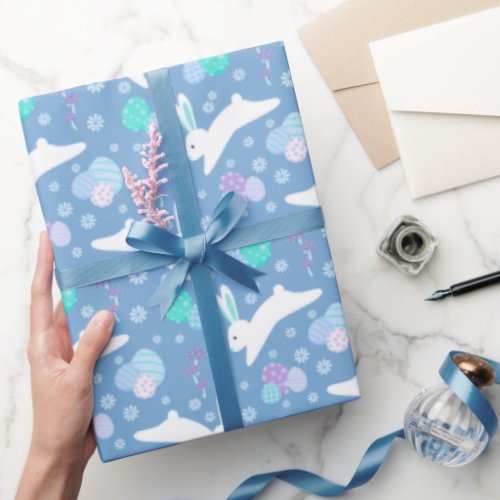 Azure Wonderland Easter Wrapping Paper