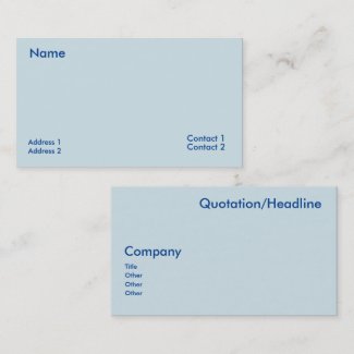 Azureish white business card