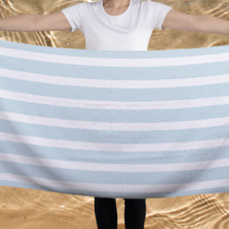Azureish white  cabana stripes  beach towel