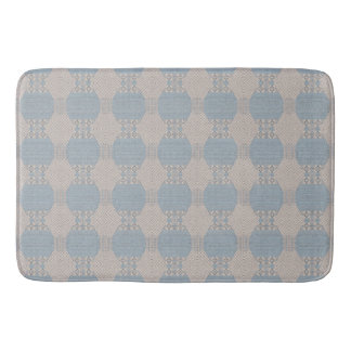 Azurévia Lace – Powder Blue & Ivory Geometric Bath Mat