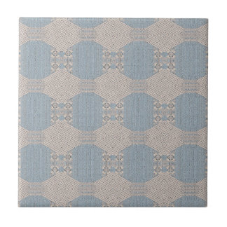Azurévia Lace – Powder Blue & Ivory Geometric Ceramic Tile