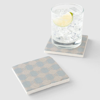 Azurévia Lace – Powder Blue & Ivory Geometric Stone Coaster