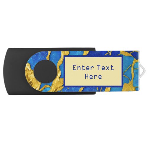 Azurite and Gold Inspired Flash Drive 01