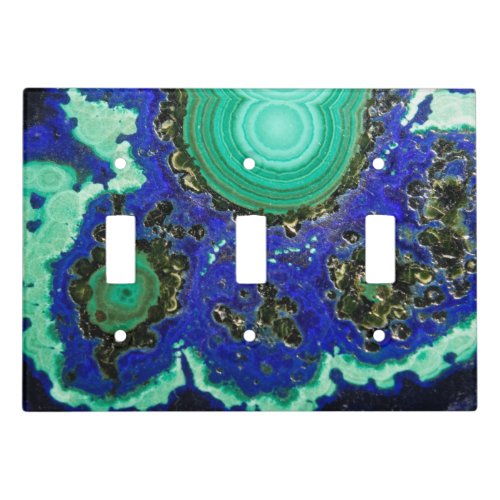 Azurite and Malachite Light Switch Cover