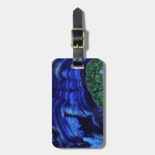 Azurite and Malachite Luggage Tag