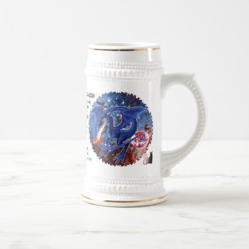 Azurite Cosmic Dragon Beer Stein
