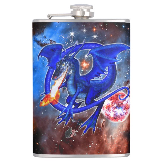 Azurite Cosmic Dragon Flask (Front)