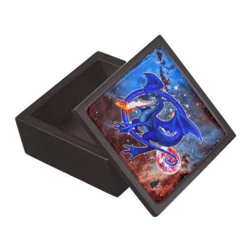 Azurite Cosmic Dragon Jewelry Box