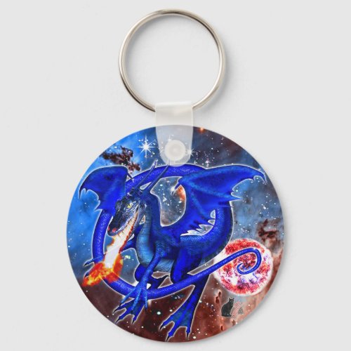 Azurite Cosmic Dragon  Keychain