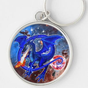 Azurite Cosmic Dragon  Keychain