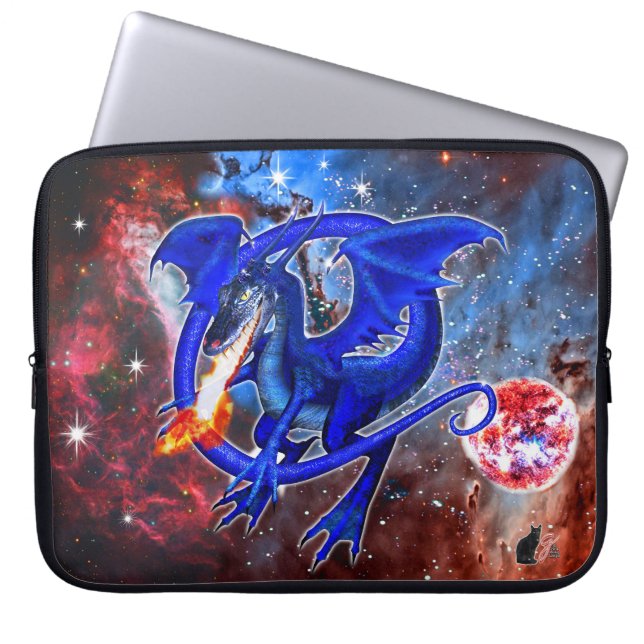 Azurite Cosmic Dragon Laptop Sleeve (Front)